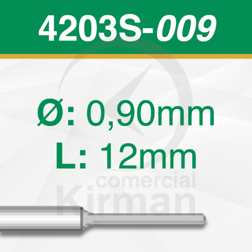 Imagen de Pack 2 Brocas Carburo de tungsteno 2 labios (4203S) Ø: 0.9mm y  L:12 mm