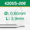 Imagen de Pack 2 Brocas cortas de carburo de tungsteno (4205S)  Ø:0.60mm y L: 3.9mm