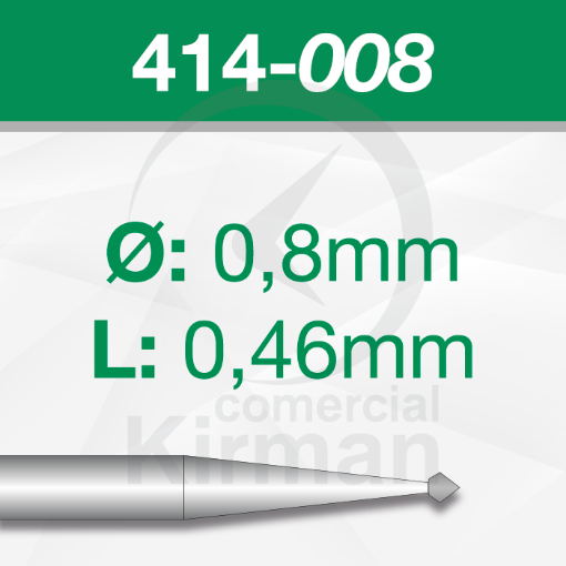 Imagen de Pack 6 fresas de doble cono 90º de acero (414) Ø:0.8mm 