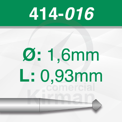 Imagen de Pack 6 fresas de doble cono de 90º de acero (414) Ø:1.6mm