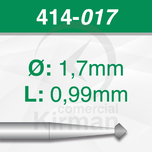 Imagen de Pack 6 fresas de doble cono 90º de acero (414) Ø:1.7mm