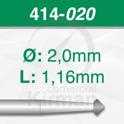 Imagen de Pack 6 fresas de doble cono de 90º de acero (414) Ø:2.0mm