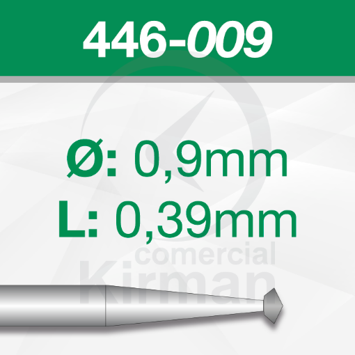 Imagen de Pack de 6 fresas de doble cono de 70º de acero (446) Ø:0.9mm