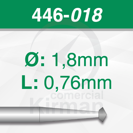 Imagen de Pack 6 fresas de doble cono de 70º de acero (446) Ø:1.8mm