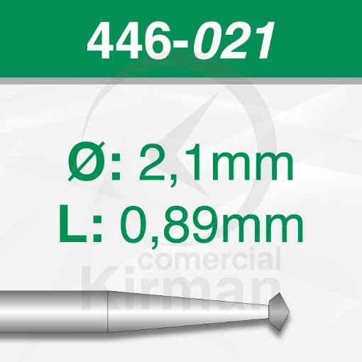 Imagen de Pack 6 fresas de doble cono de 70º de acero (446) Ø:2.1mm