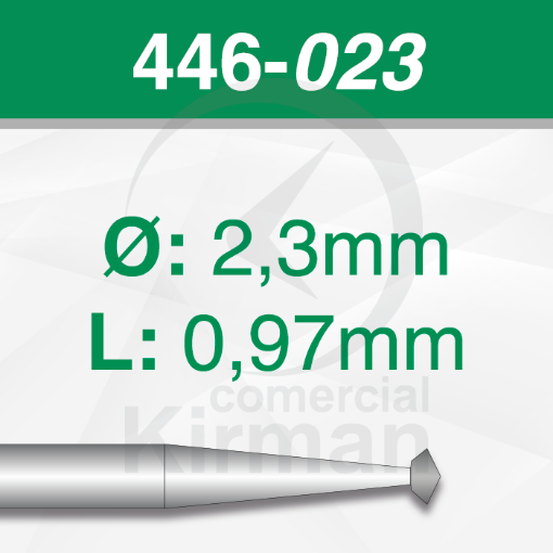 Imagen de Pack 6 fresas de doble cono de 70º de acero (446) Ø:2.3mm