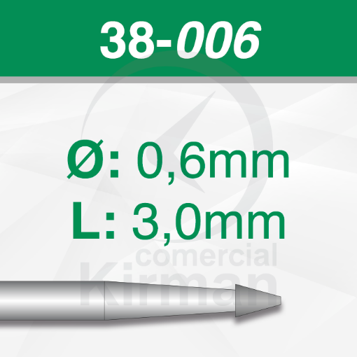 Imagen de Pack 6 fresas cónicas de acero (38) Ø:0.6mm