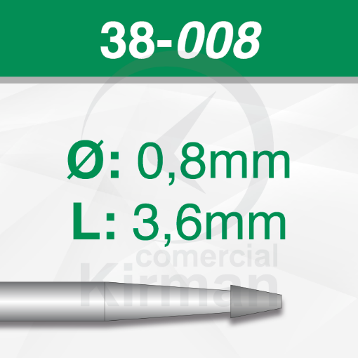 Imagen de Pack 6 fresas cónicas de acero (38) Ø:0.8mm