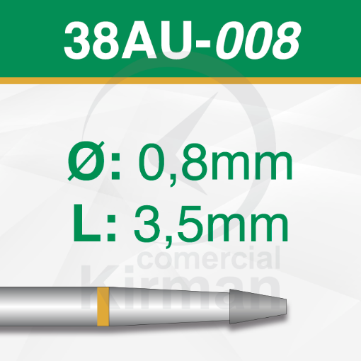 Imagen de Pack 2 fresas cónicas de carburo (38AU) Ø:0.8mm
