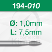 Imagen de Pack 6 fresas de llama de acero (194) Ø:1.0mm y L:7.5mm