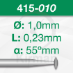 Imagen de Pack 6 fresas de lentes de acero (415) Ø:1.0mm