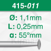 Imagen de Pack 6 fresas de lente de acero (415) Ø:1.1mm