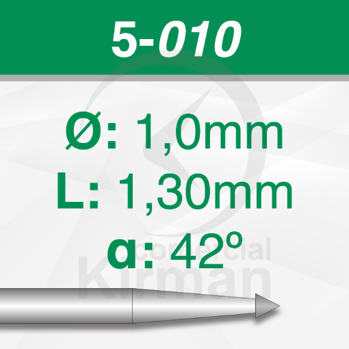 Imagen de Pack 6 fresas puntiagudas de acero (5) Ø:1.0mm y L: 1.3mm