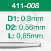 Imagen de Pack 6 fresas huecas de acero (441) Ø0.8mm