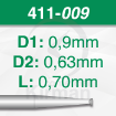 Imagen de Pack 6 fresas huecas de acero (441) Ø0.9mm