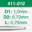 Imagen de Pack 6 fresas huecas de acero (441) Ø1.0mm