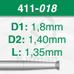 Imagen de Pack 6 fresas huecas de acero (441) Ø1.8mm