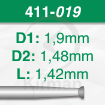 Imagen de Pack 6 fresas huecas de acero (441) Ø1.9mm