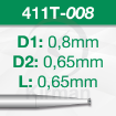 Imagen de Pack 6 fresas huecas Twincut de acero (411T) Ø:0.8mm