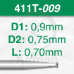 Imagen de Pack 6 fresas huecas Twincut de acero (411T) Ø:0.9mm