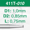 Imagen de Pack 6 fresas huecas Twincut de acero(411T) Ø:1.0mm
