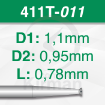 Imagen de Pack 6 fresas huecas Twincut de acero (411T) Ø:1.1mm