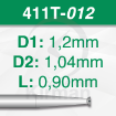 Imagen de Pack 6 fresas huecas Twincut de acero (411T) Ø:1.2mm