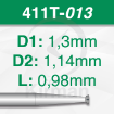 Imagen de Pack 6 fresas huecas twincut de acero (411T) Ø:1.3mm