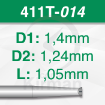 Imagen de Pack 6 fresas huecas Twincut de acero (411T) Ø:1.4mm