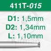 Imagen de Pack 6 fresas de acero Twincut de acero (411T) Ø:1.5mm
