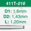 Imagen de Pack 6 fresas huecas Twincut de acero (411T) Ø:1.6mm