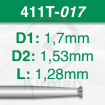 Imagen de Pack 6 fresas huecas Twincut de acero (411T) Ø:1.7mm