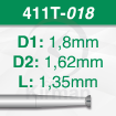 Imagen de Pack 6 fresas huecas Twincut de acero (411T) Ø:1.8mm
