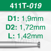 Imagen de Pack 6 fresas huecas Twincut de acero (411T) Ø:1.9mm