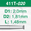 Imagen de Pack 6 fresas huecas Twincut de acero (411T) Ø:2.0mm