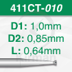 Imagen de Pack 6 Fresas huecas Twincut cónicas de acero (411CT)  Ø:1.0mm