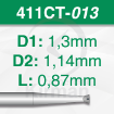 Imagen de Pack 6 Fresas huecas Twincut cónicas de acero Ø:1.3mm