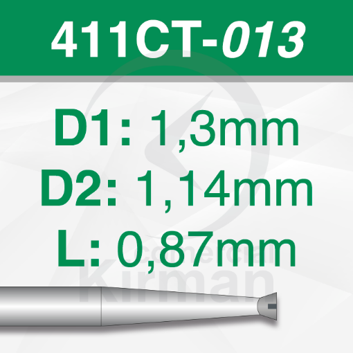 Imagen de Pack 6 Fresas huecas Twincut cónicas de acero Ø:1.3mm