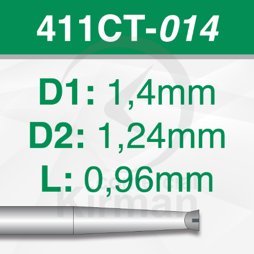 Imagen de Pack 6 Fresas huecas Twincut cónicas de acero (411CT) Ø:1.4mm