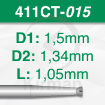 Imagen de Pack 6 fresas huecas Twincut cónicas de acero (411CT)  Ø:1.5mm