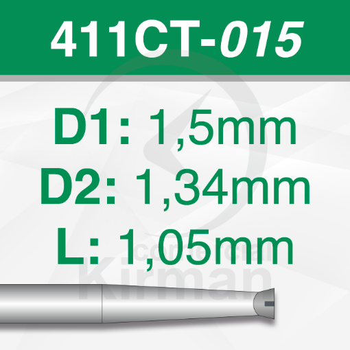 Imagen de Pack 6 fresas huecas Twincut cónicas de acero (411CT)  Ø:1.5mm