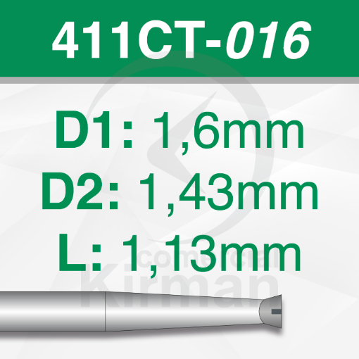 Imagen de Pack 6 fresas huecas twincut cónicas de acero (411CT)  Ø:1.6mm