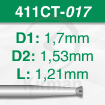 Imagen de Pack 6 fresas huecas Twincut cónicas de acero (411CT) Ø:1.7mm