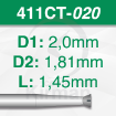 Imagen de Pack 6 fresas huecas Twincut cónicas de acero (411CT)  Ø:2.0mm