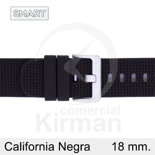 Imagen de Correa Smart silicona negra California 18 mm