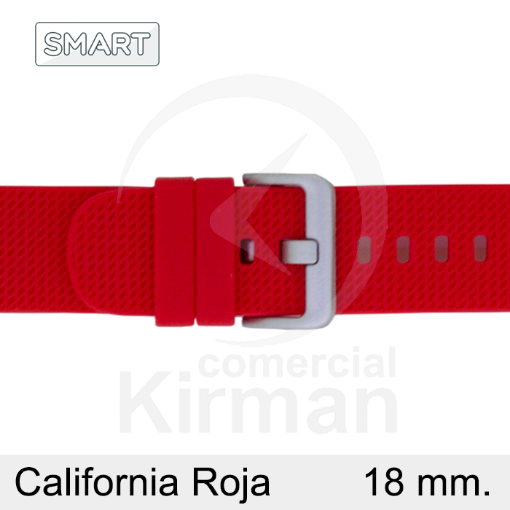 Imagen de Correa Smart silicona roja California 18 mm