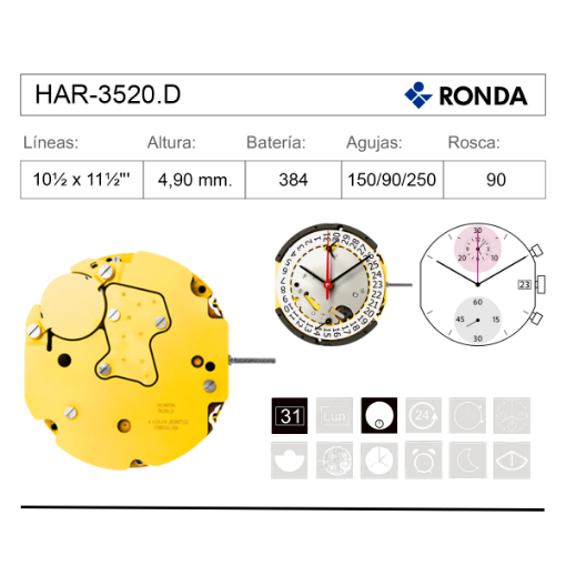 Imagen de Movimiento de Pulsera Harley 3520.D