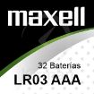 Imagen de Pack de 32 baterías de consumo alcalinas Maxell AAA MA-LR03P32