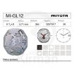 Imagen de Movimiento de pulsera Miyota 1L12 con calendario a las 4h