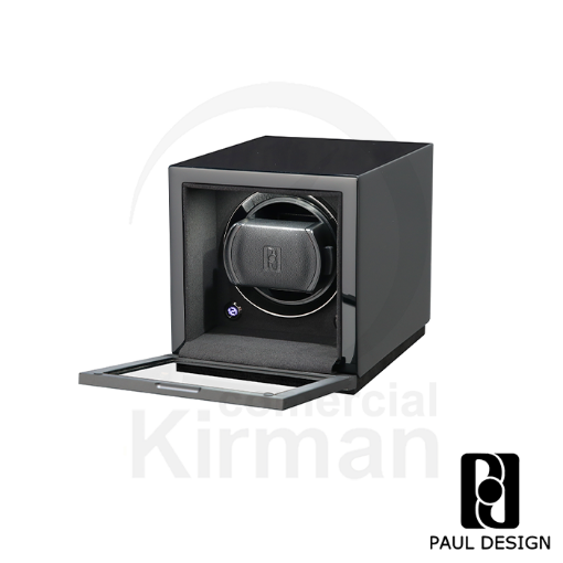Watch Winder Paul Design Gentlemen 1D negro para carga de reloj automático.
